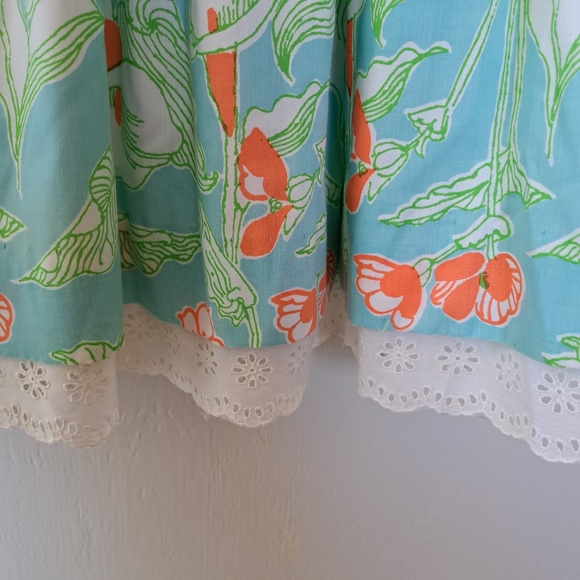 Vintage 60s The Lilly Lilly Pulitzer Floral  Eyelet Tiered Maxi Skirt SZ 8 - Picture 5 of 12